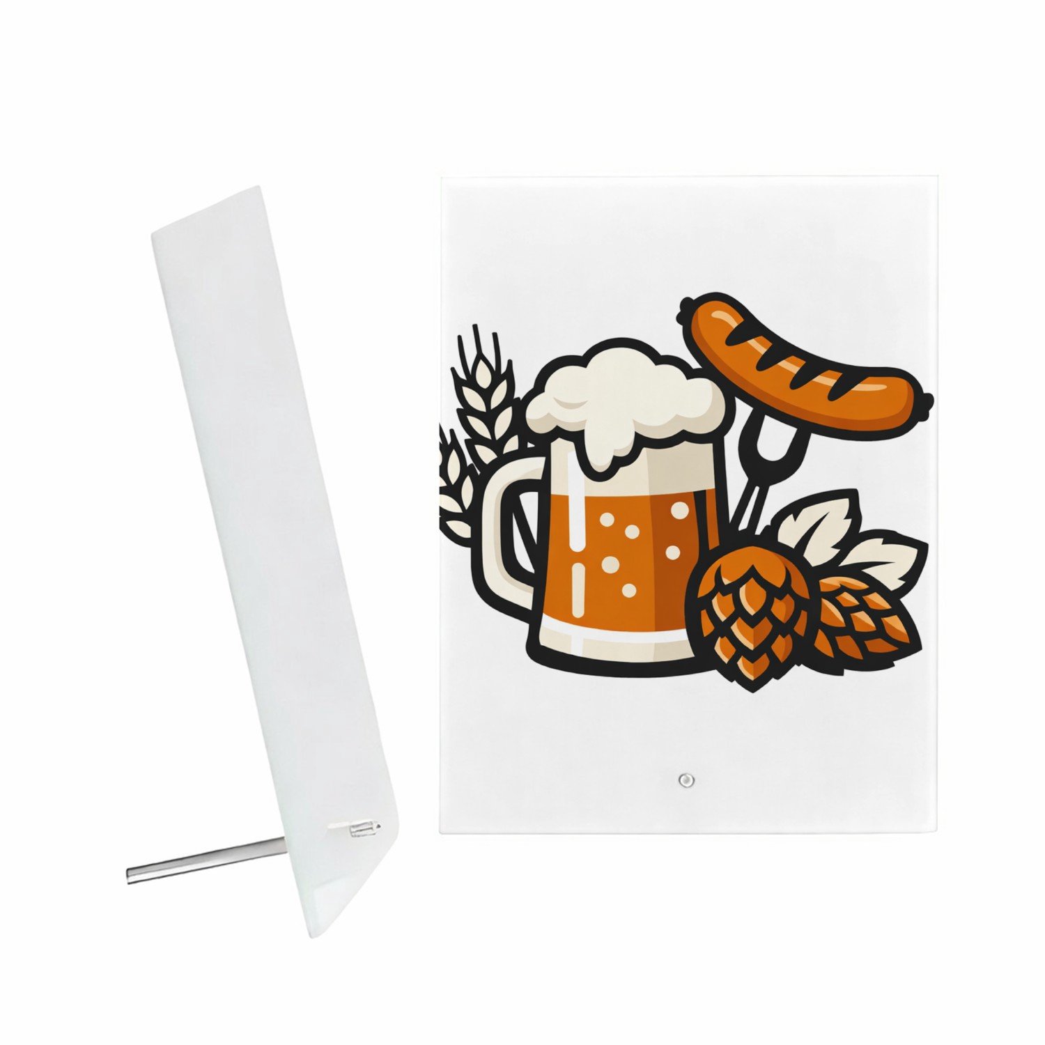 Mr Cadeautjes Glazen fotopaneel Stoere typografische cadeauprint met een klein symbool dat i - 15 x 20 cm, staand - glas, decoratie, wanddecoratie | cadeau Wit