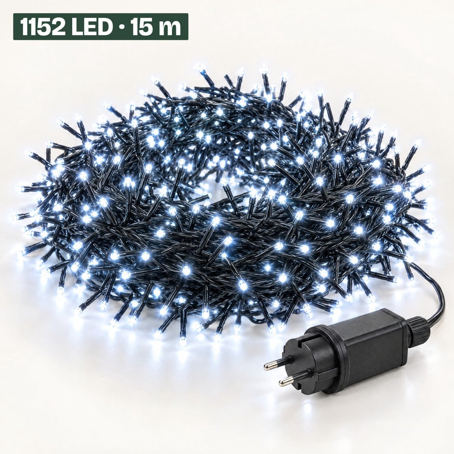 Levano Kerstboomverlichting 1152 LED 15 m Wit - Kerstverlichting Binnen en Buiten - Clusterverlichting - Kerstlampjes - Kerstboom Lampjes - Kerstversiering - Kerstlichtjes - Treecluster - Sfeerverlichting - LED Lichtsnoer