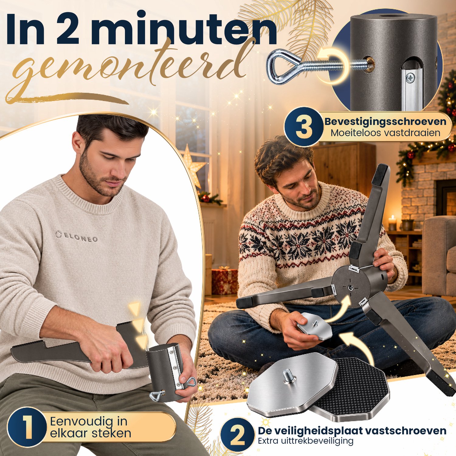 ELONEO Kunstkerstboom 220 cm – Realistische kerstboom, kunstkerstboom met houten standaard, natuurgetrouwe kerstboom – foto 6
