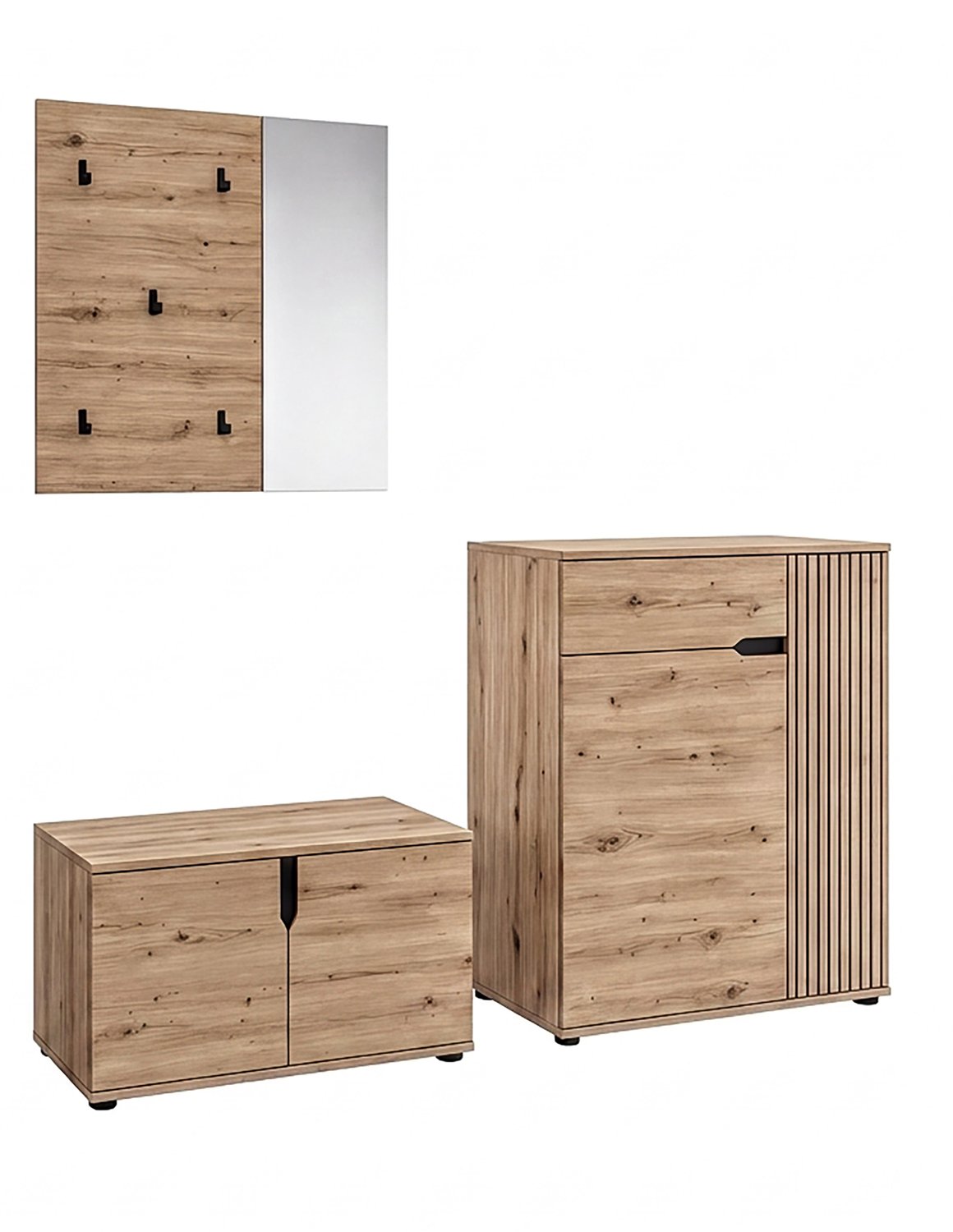 Furnilux Keno garderobekast 3-delige set 175x191 cm in Artisan Eiken Artisan Eiche Nachbildung