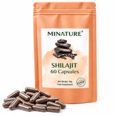 Shilajit Capsules 60 stuks - 450mg Shilajit Poeder per Vegan Capsule - Mumijo, Asphaltum - 100% Plantaardig
