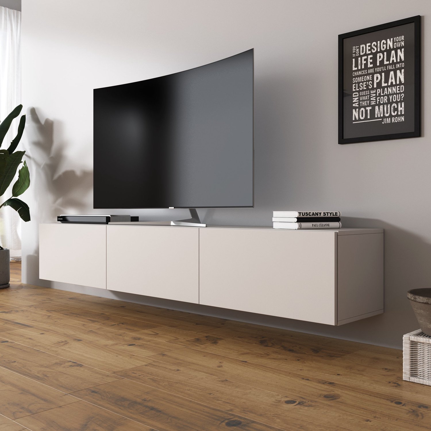 MEUBELLA TV-Meubel Bonzo - Beige - 180 cm