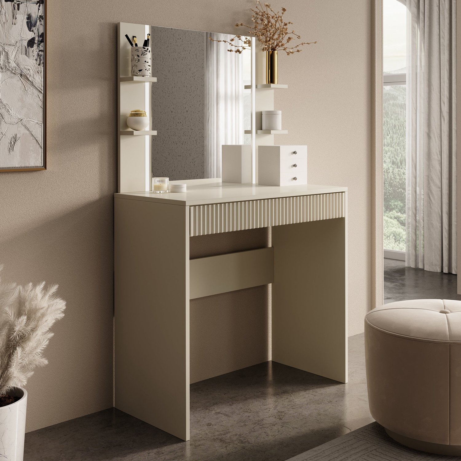 MEUBELLA Delaware - Kaptafel - Beige - 80x40 cm