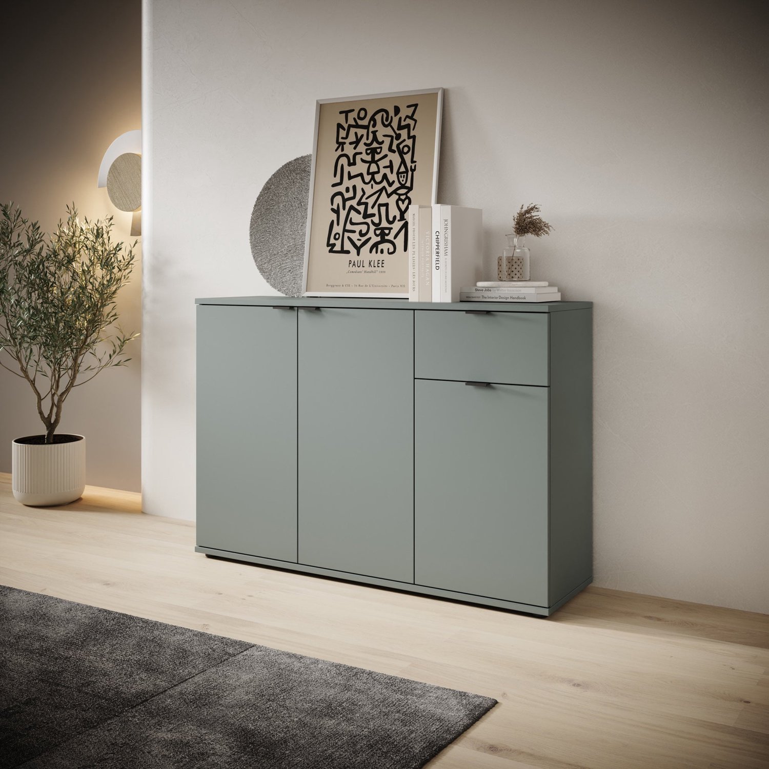 MEUBELLA Galeno - Dressoir - Groen - 120x34x82 cm