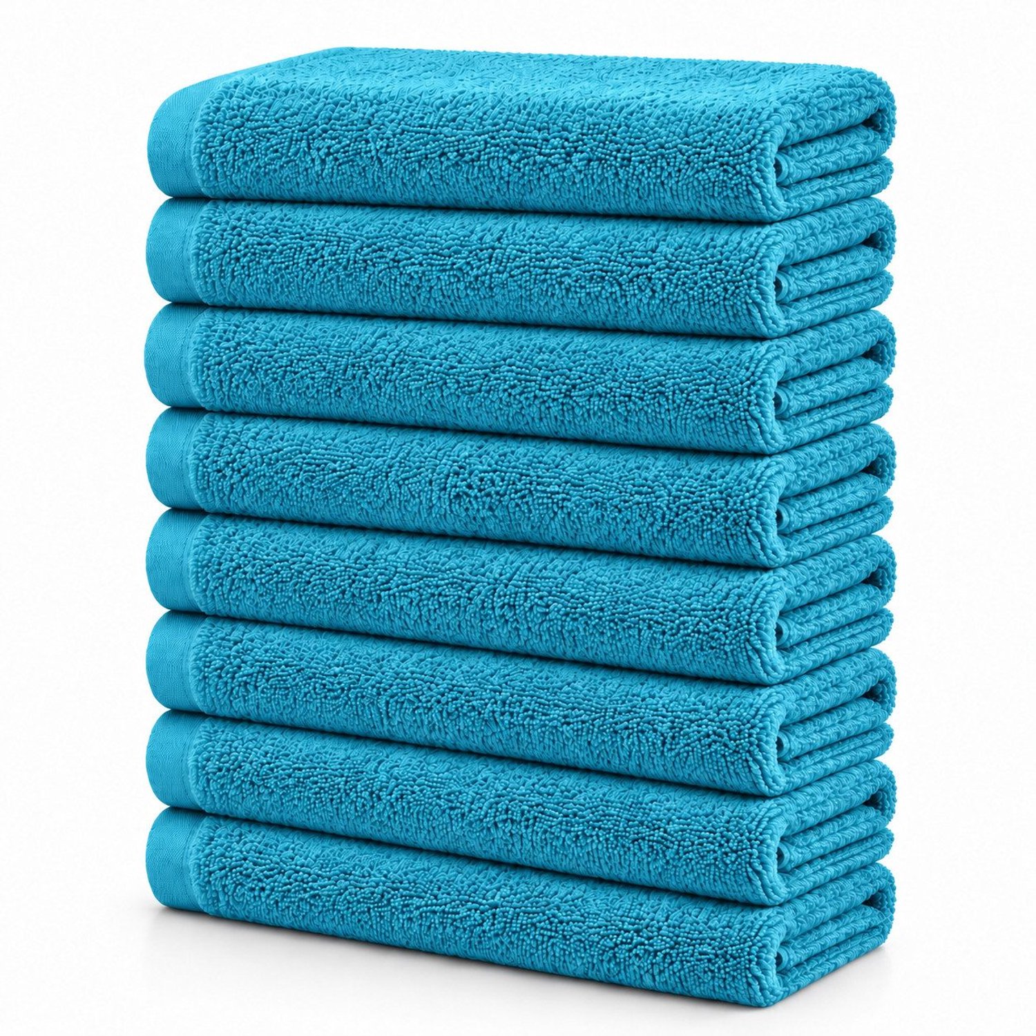 Barbons Handdoeken - Set van 8 - 50 x 100 Handdoek Set - Badhanddoeken - Turkoois