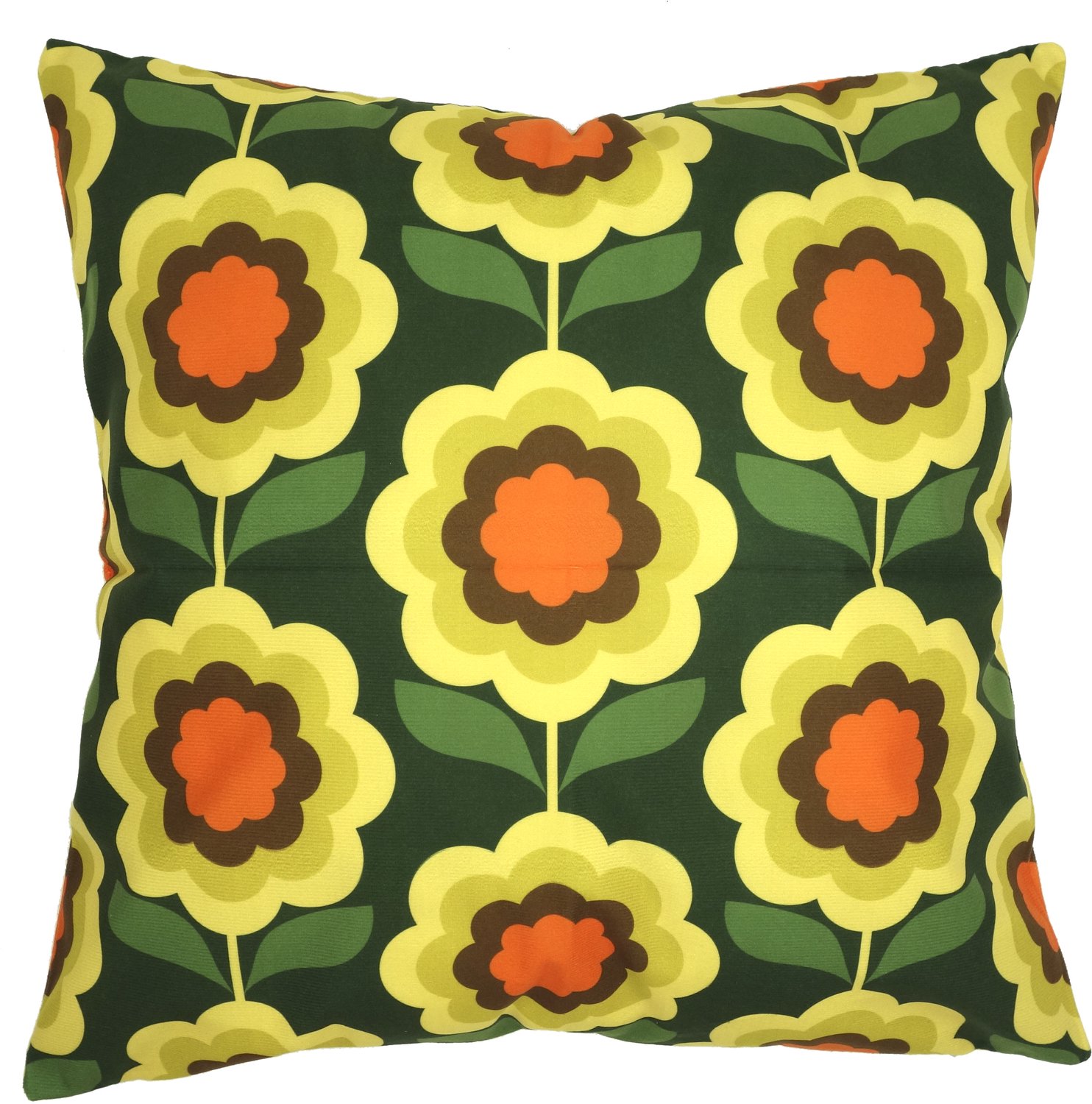 Retro Seventies stijl kussenhoes Honey groen 45 x 45 cm| Exclusief binnenkussen
