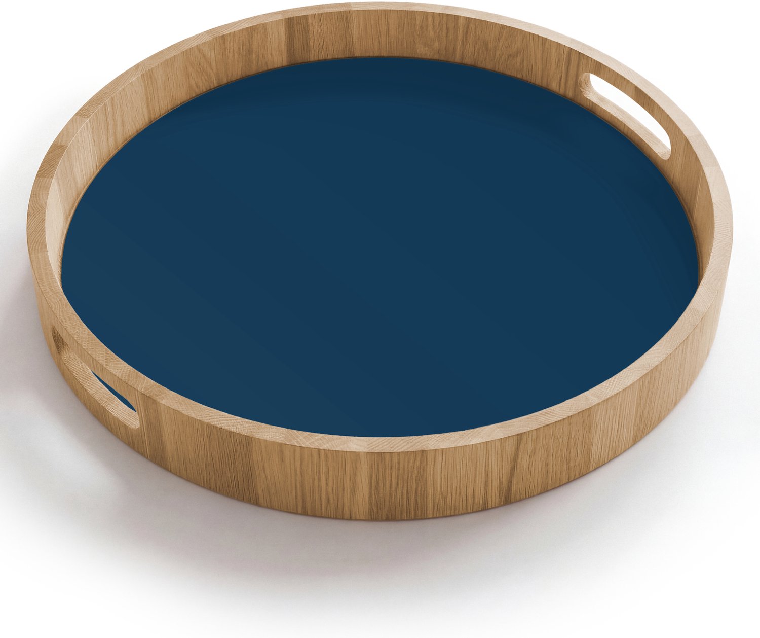 Dienblad rond 40x40 cm - Schootdienblad hout - Deep - Ocean - Blauw - Borrelplank rechthoek - Plateau houten dienbladen
