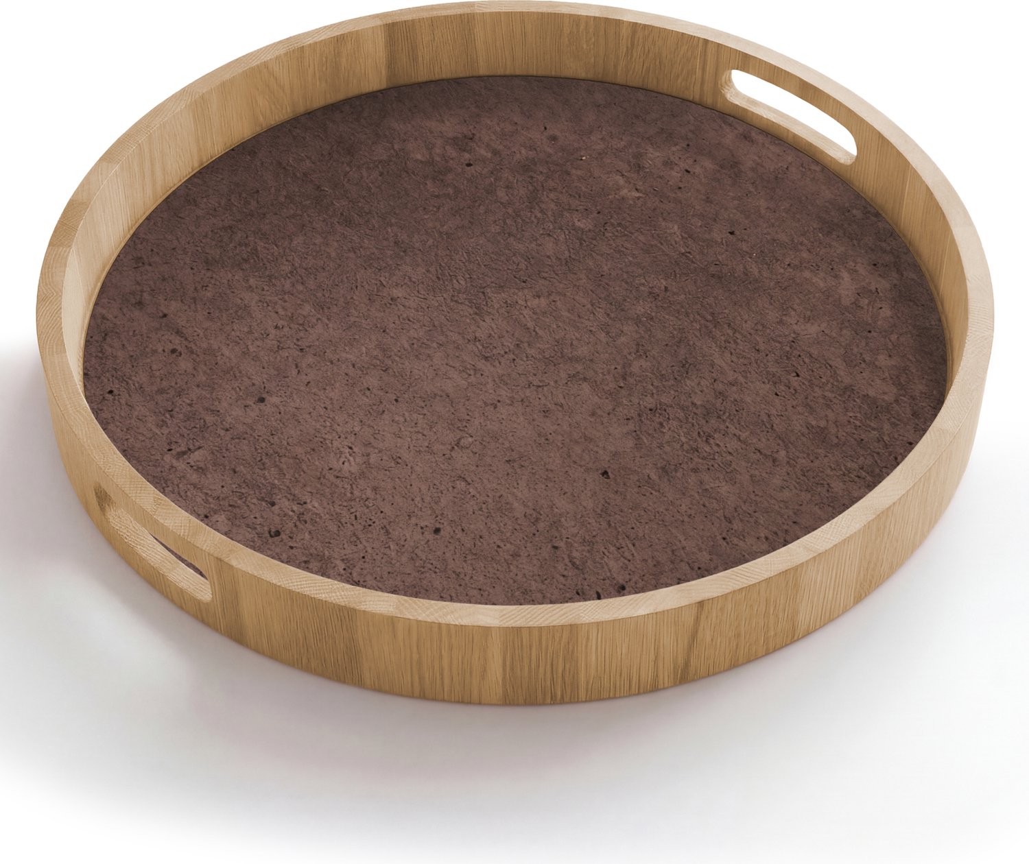 Dienblad rond 50x50 cm - Schootdienblad hout - Textuur - Beton - Abstract - Donker - Bruin - Borrelplank rechthoek - Plateau houten dienbladen