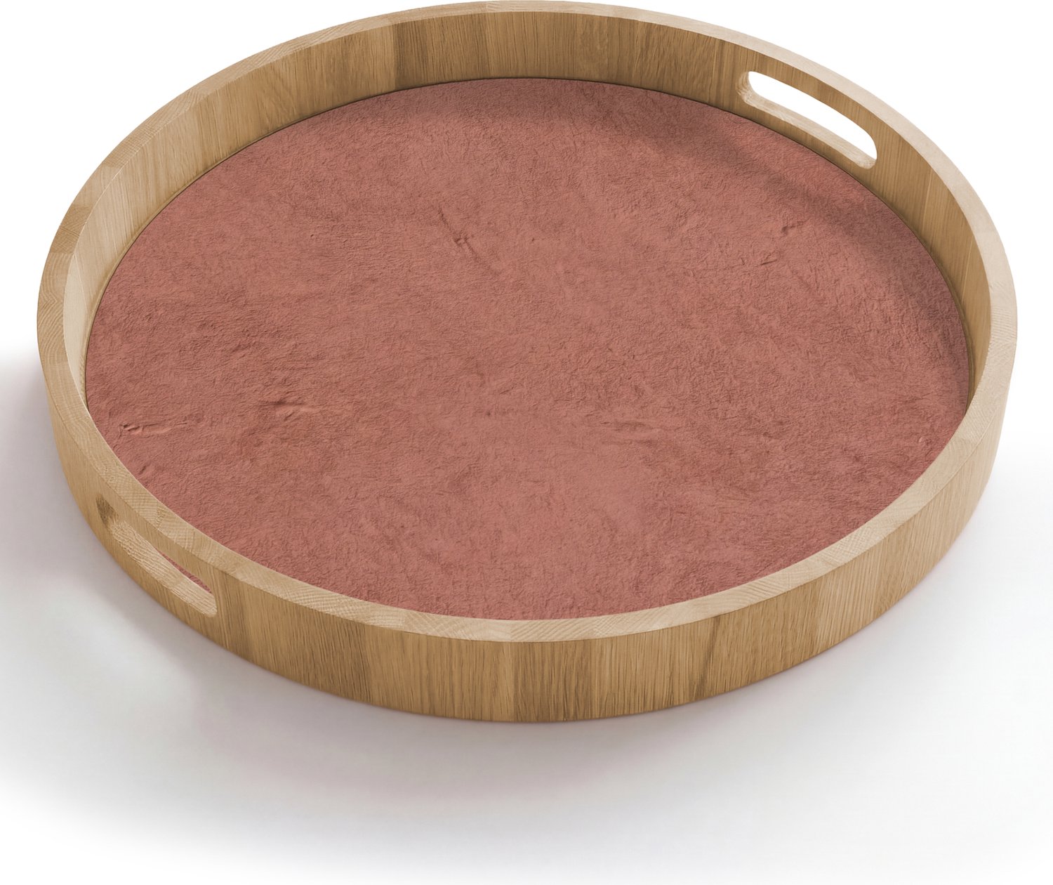 Dienblad rond 50x50 cm - Schootdienblad hout - Textuur - Roodbruin - Grof - Modern - Borrelplank rechthoek - Plateau houten dienbladen