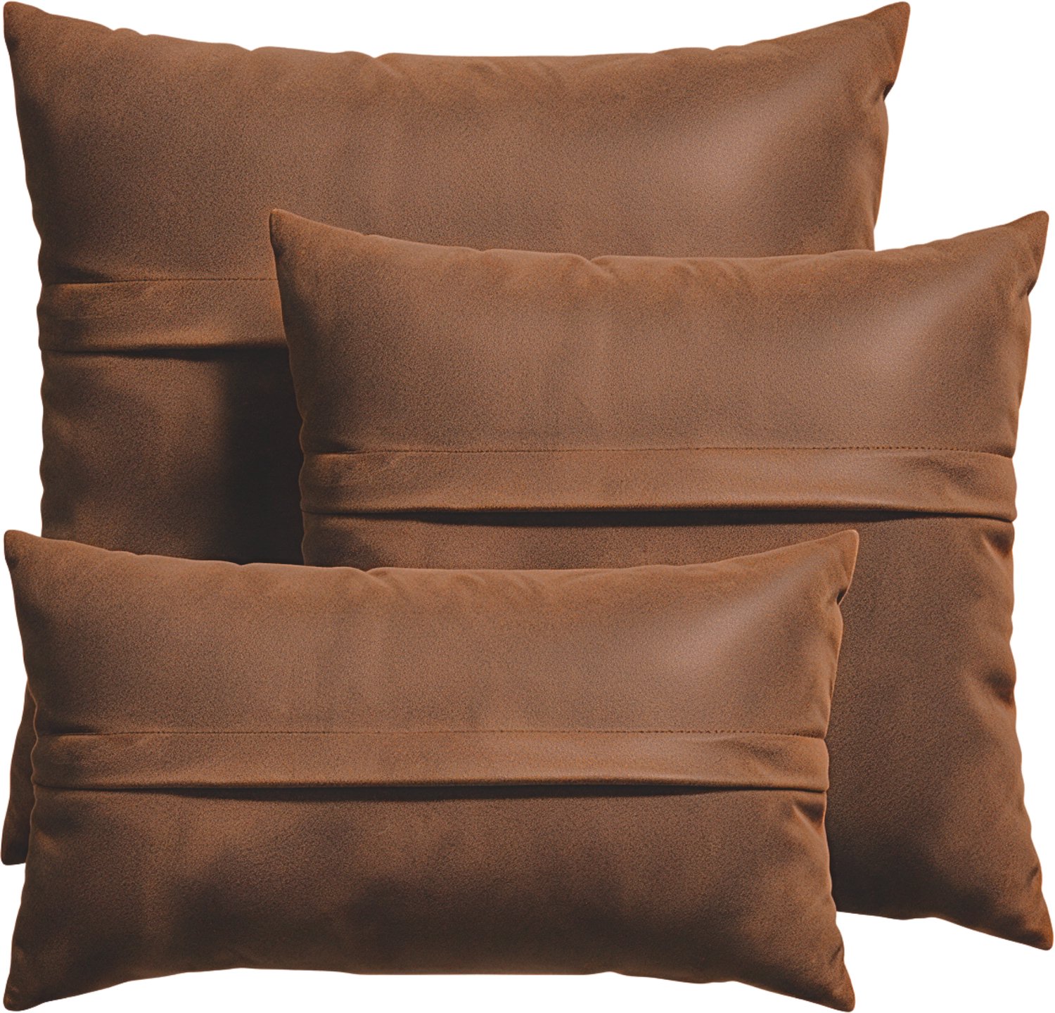 Cohoso Sierkussen SET - 30x50 + 45x45 + 60x60 cm - KAYA Cognac - Vegan leather look - Inclusief binnenkussens Cognac SET