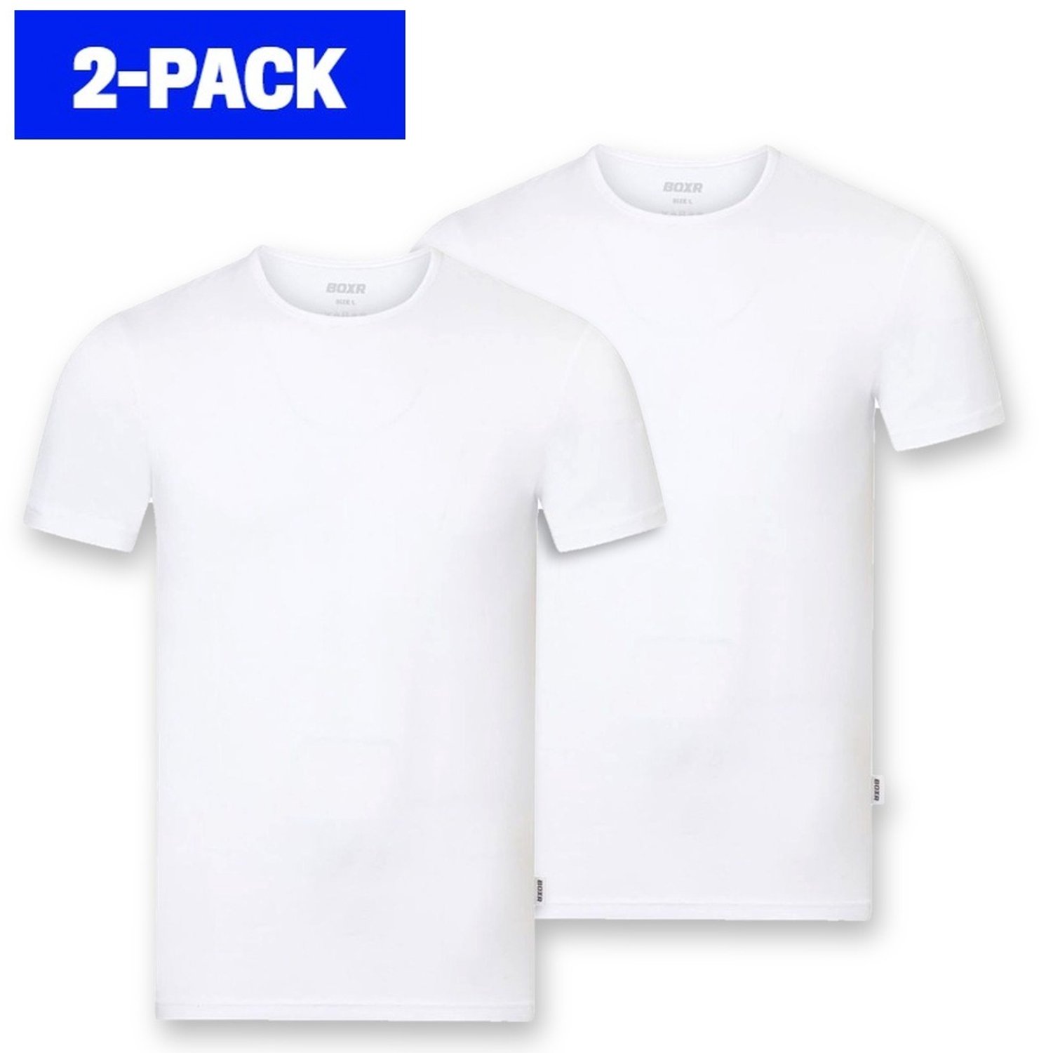 BOXR Underwear - Bamboe T-Shirt Heren - Ronde Hals - Wit - L - Zijdezacht -Thermo Control - Ondershirt Heren - 2-Pack