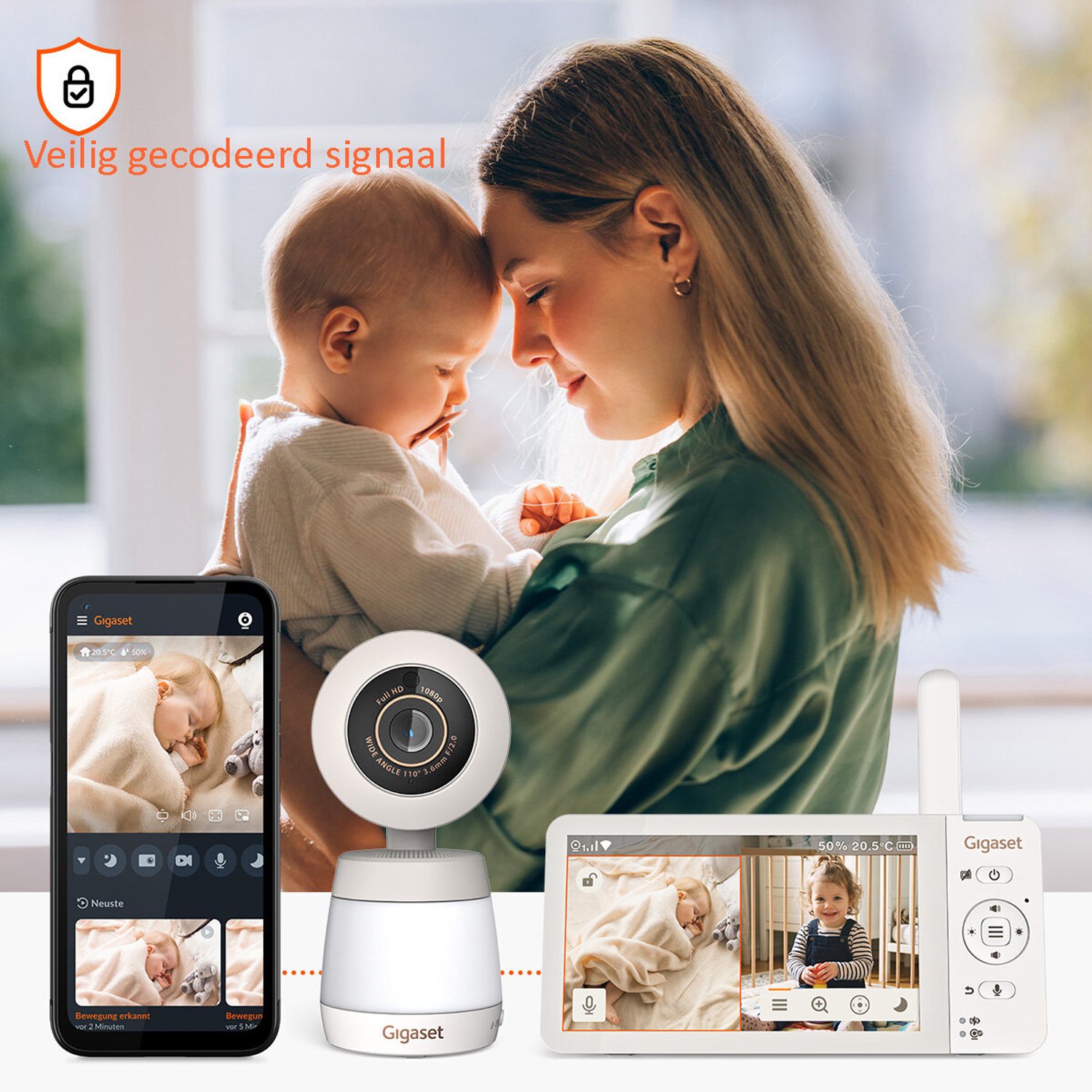 Gigaset Baby 700 Babyfoon met Camera en Nachtzicht in Kleur - afbeelding 2