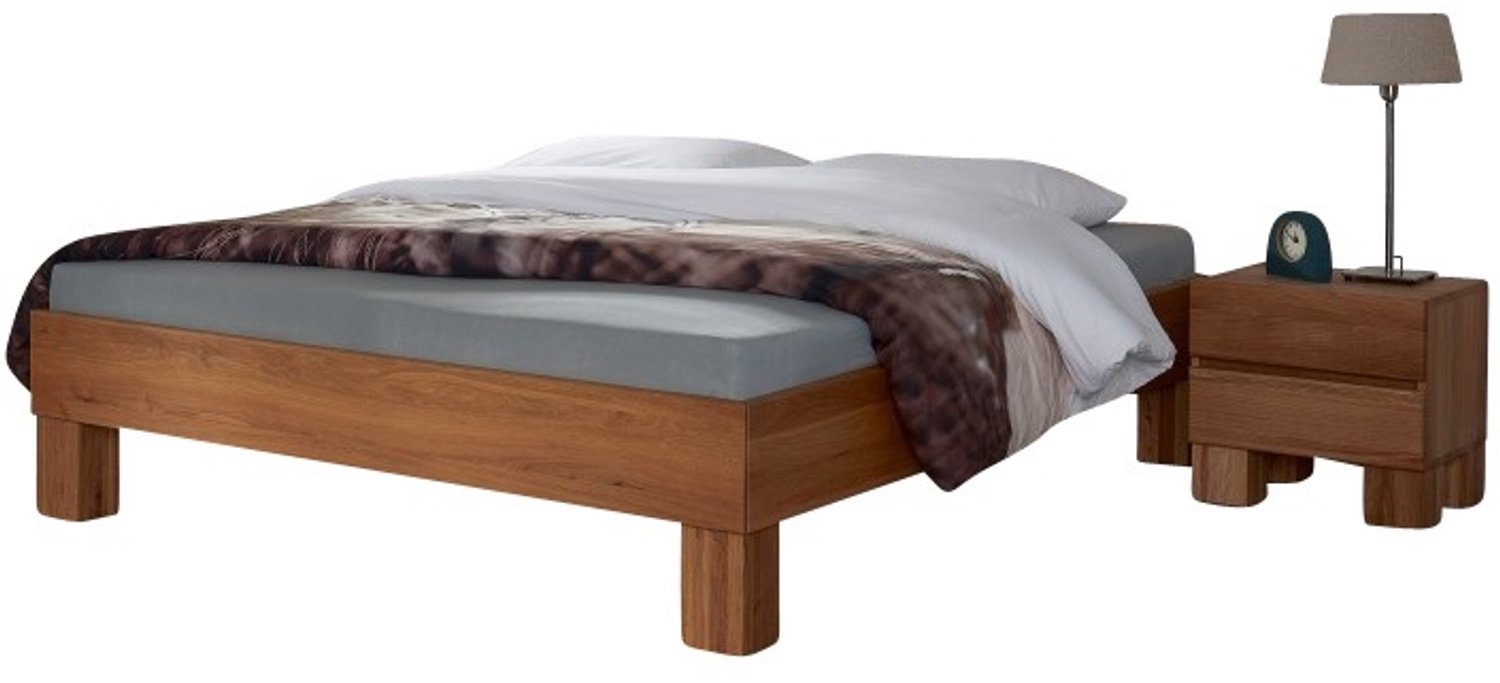 bed box Wonen Massief beuken houten bed Melnik Premium 140x220 cm Natuur gelakt