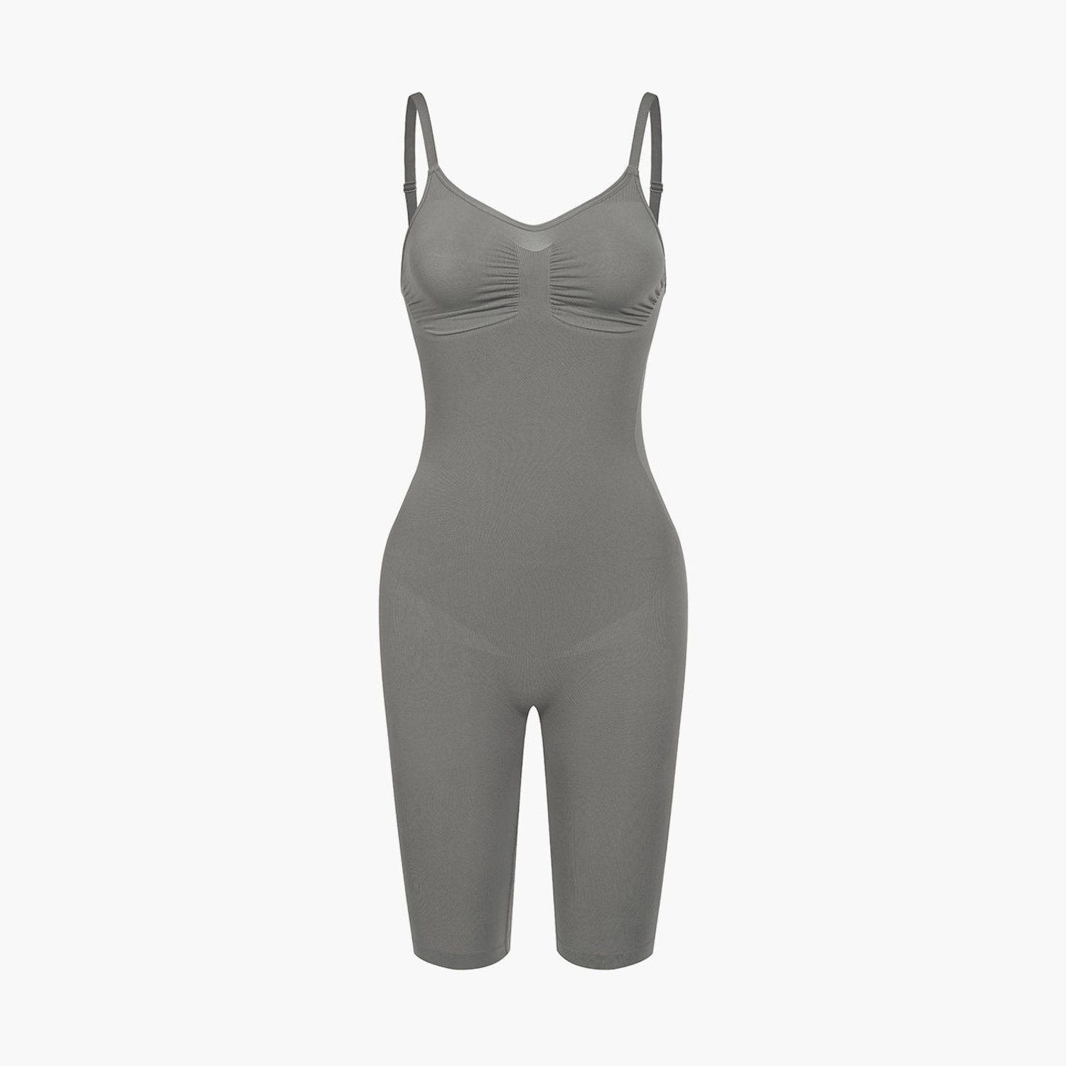 cfab Bodysuit met corrigerende shapewear en bijpassende shorts - Grafiet - 5XL - Corrigerende Body - Naadlos - corrigerend ondergoed dames