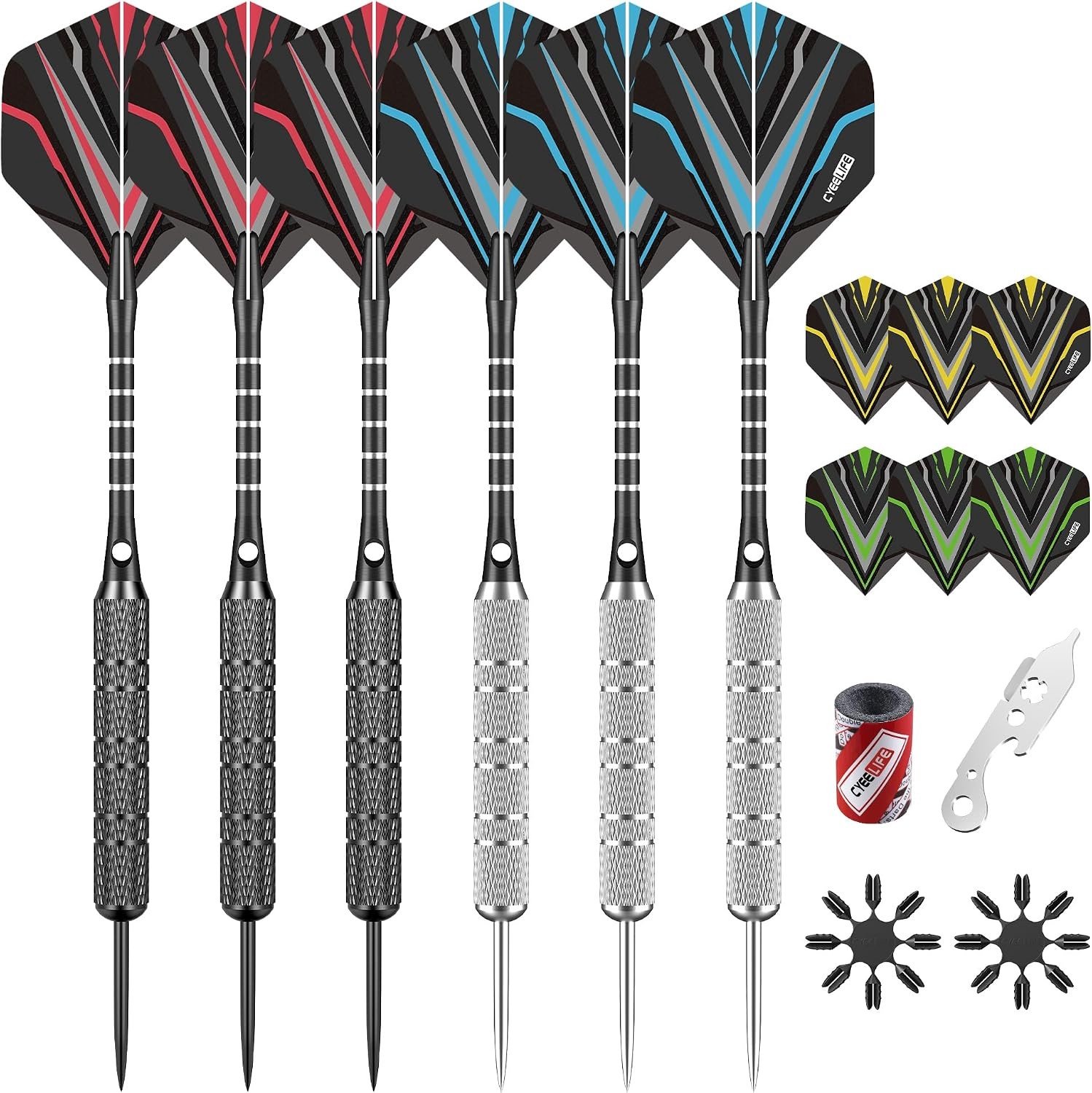 Complete Steel Tip Dart Set met Aluminium Schachten, 12 Extra Flights en Dart Gereedschap voor Perfecte Spelervaring