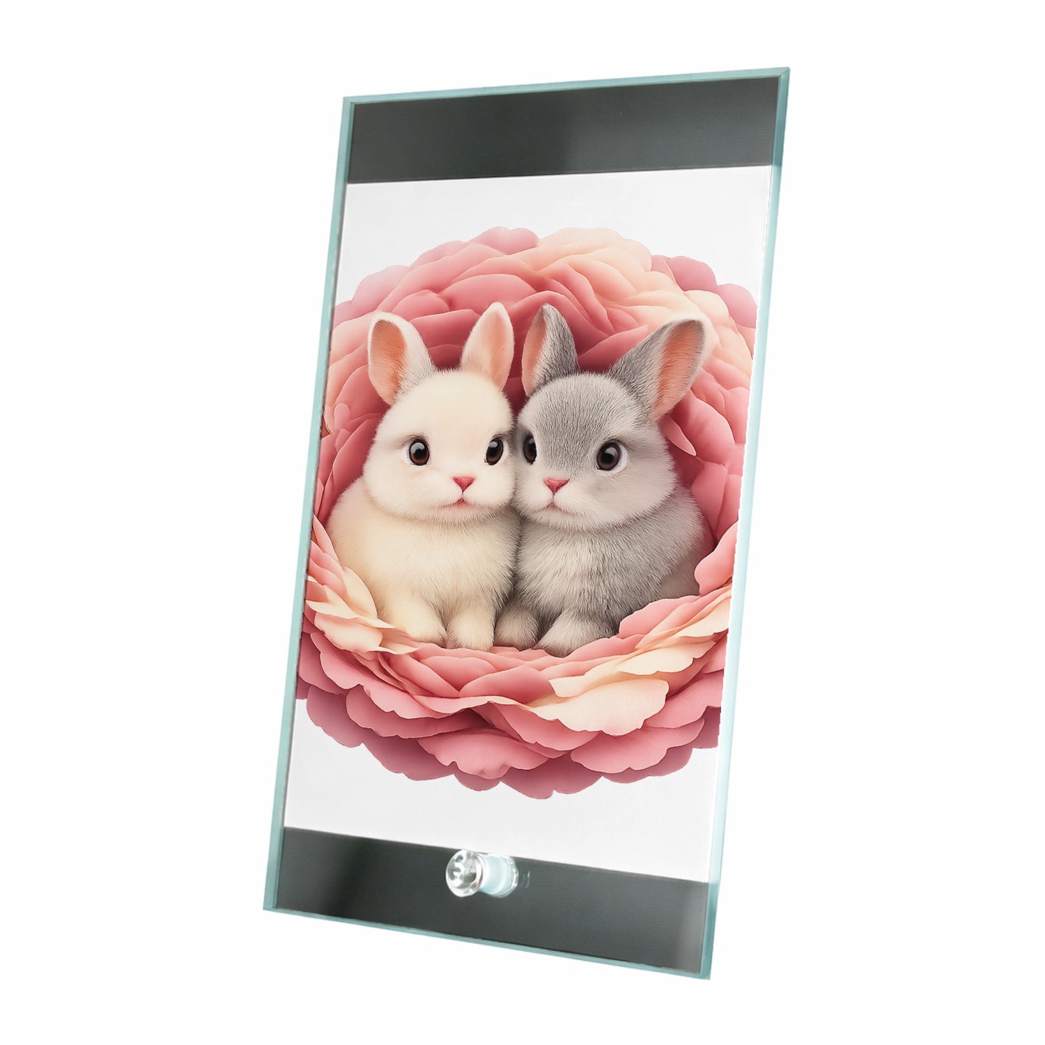 Mr Cadeautjes Glasframe 15 x 23 - design Een knusse dierenprint met een vergelijkbaar omlijstend nest | cadeau Wit