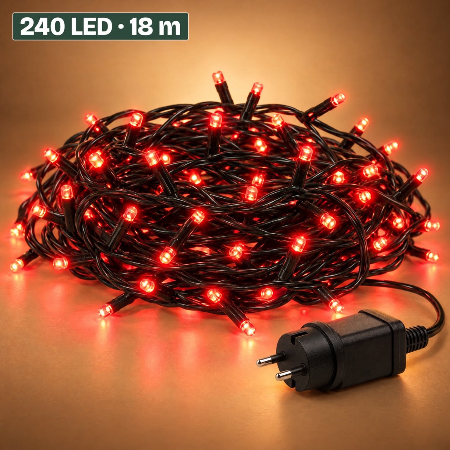 Levano Kerstverlichting Buiten 240 LED 18 m Rood - Lichtsnoer voor Binnen en Buiten - Kerstlampjes met Stekker - Kerstboomverlichting - Lichtslinger - Kerstlichtjes - Lichtketting - Kerstversiering - Timer - Lichtfuncties - Geheugen