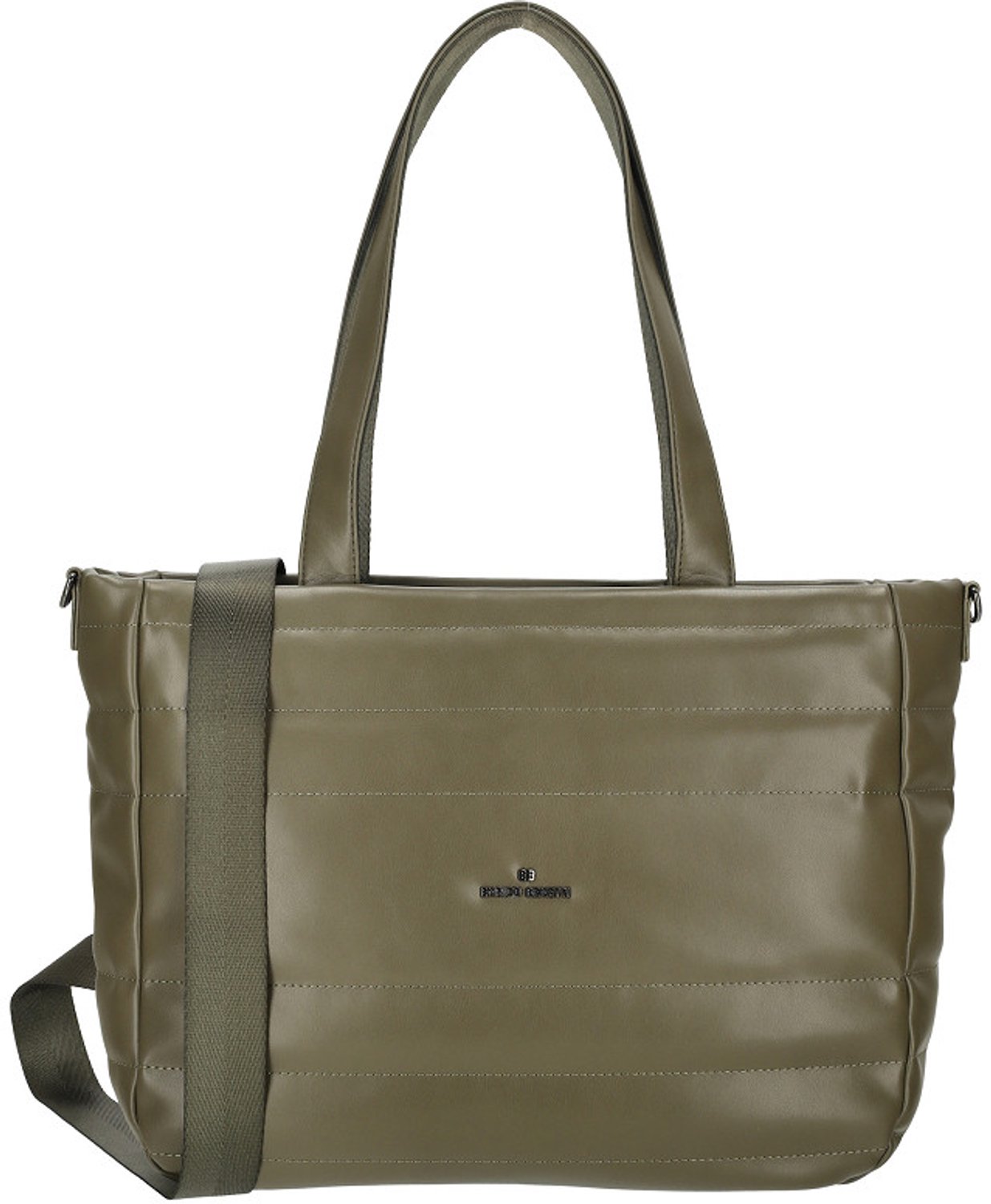Enrico Benetti Romy Shopper - Dames Handtas - Schoudertas - Crossbody Tas - Puffer Look - Verstelbare en Afneembare Band - Meerdere Vakken - Trendy en Compact - Tote Bag - Dames Tas - Olive