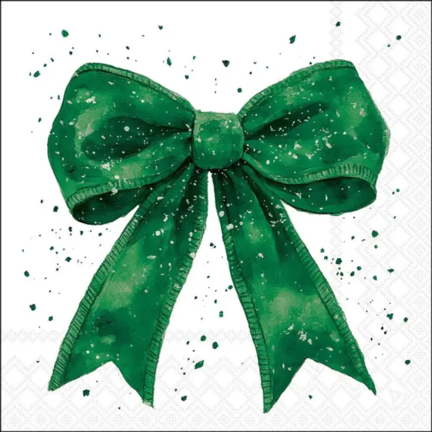Servetten "Fancy bow green/white" 33x33 cm