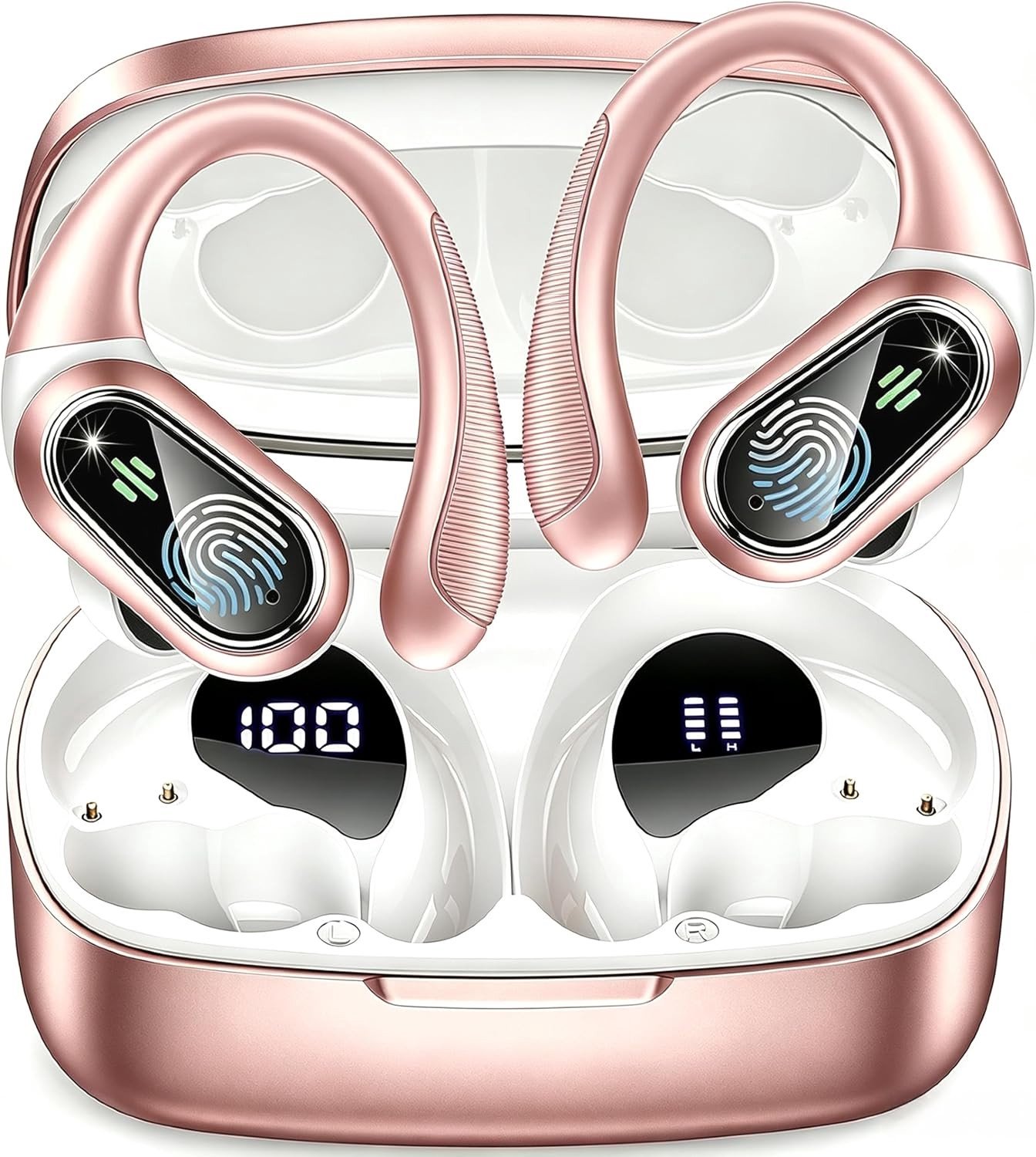 Draadloze Oordopjes - Zwart - Sport Oortelefoon met 50 uur Luistertijd - Bluetooth 5.4 HiFi Stereo