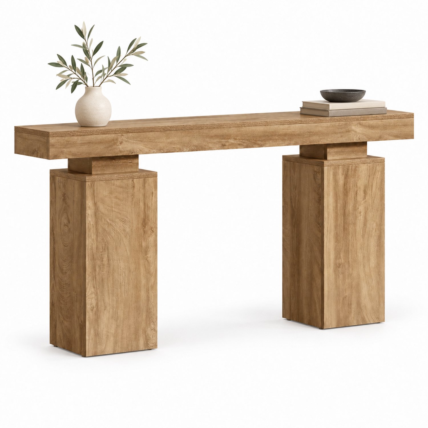 DMG Supply Consoletafel - Smal - Houtlook - 160 x 30 x 85 cm - Lichtbruin - MDF