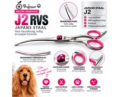 Professor Q Trimschaar Hond - Gebogen - RVS - Roze - Voor Vacht- en Pootverzorging