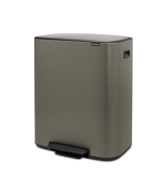 Brabantia Bo poubelle à pédale 60 litres avec seau intérieur synthétique - Platinum