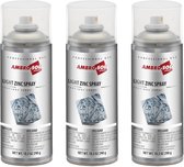 3x Zinkspray 400 ml – Koudverzinken – Roest- en Corrosiebescherming – Tot 300 °C – Zijdeglans