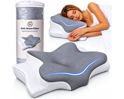 Twenty4seven® Hoofdkussen tegen Nekklachten & Snurken - Vlinderkussen Somnia - Anti Snurk Kussen & Slaap Apneu - Ergonomisch Memory Foam