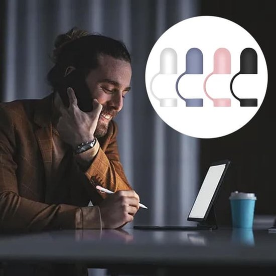 Stylus pennen,4 siliconen dopjes/hoesjes ter bescherming tegen geschikt voor de Apple Pencil 1e generatie (wit/donkerblauw/zwart/roze) — afbeelding 5
