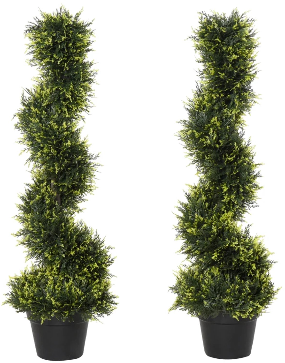 ZYLARO Kunstmatige spiraalplant - Spiraalvormige cederboom - Inclusief pot - 90 cm - Voor binnen en buiten - Groen