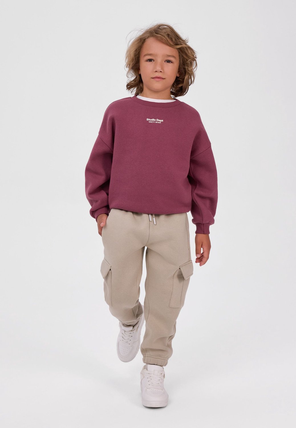 Minoti sweaters jongens 2-pack - meerkleurig - bordeaux en blauw