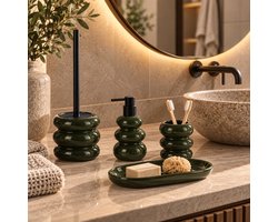 Badkamer accessoires set - Keramische Badset - Zeepdispen...