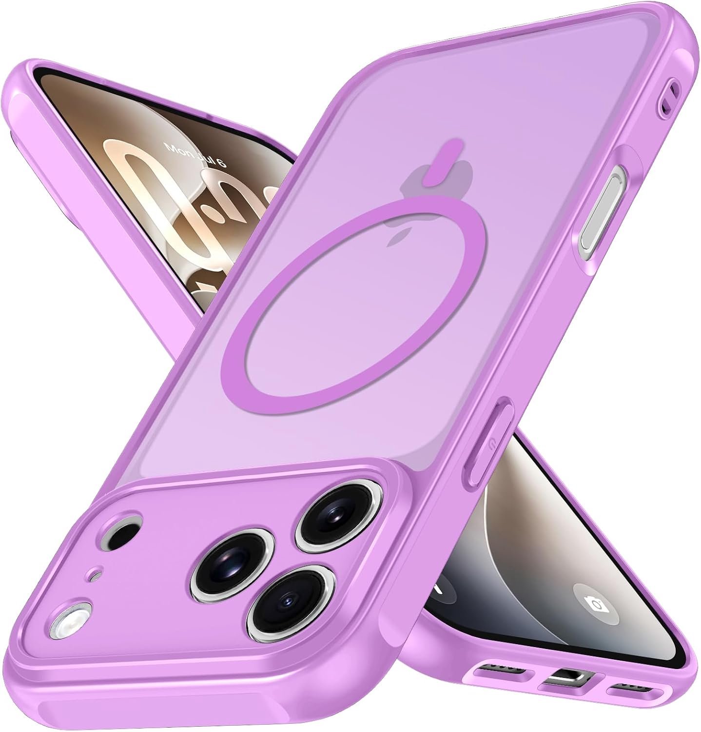 Zandarix Hoesje Geschikt voor Apple iPhone 18 Pro - Back Cover Hoesje - Matte Siliconen - Geschikt voor Mag - Militaire Valbescherming - Roze