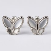 Lundholm Mimi Oorknopjes Dames Zilverkleurig - Kleine Vlinder Oorbellen 0,6 cm - Vlindertjes Studs - Premium Stainless Steel - Waterproof & Hypoallergeen - Ideaal voor Tweede Gaatje - Cadeau voor Haar