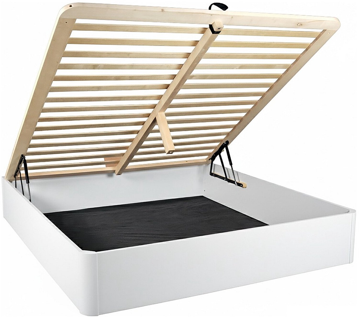 Vente-unique Bedbodem met opbergruimte 140 x 190 cm met massief hout - Wit - TALISO