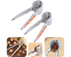 2 stuks walnootkrakers - walnootkraker - nootkraker - notenopener - meerdere maten passend - antislip - gemakkelijk te gebruiken - intact notenvlees - keukenaccessoires - geschikt voor walnoten, andere noten (oranje, 17*6 cm)