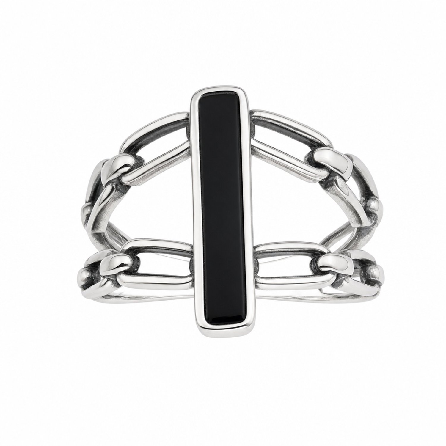 Zilverkleurige statement ring heren dames open ring verstelbaar geometrische ketting ring meerlaags design holle schakel ring moderne mode ring