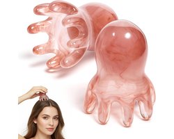 Hoofdmassage - 2 stuks - massager - hoofdhuidverzorgingskam - gua sha massager - octopus massager - acupressuur massager - Scalp massager - wasbaar - herbruikbaar - draagbaar - massageaccessoires - voor Diepe Ontspanning - Geschikt voor Hele Lichaam