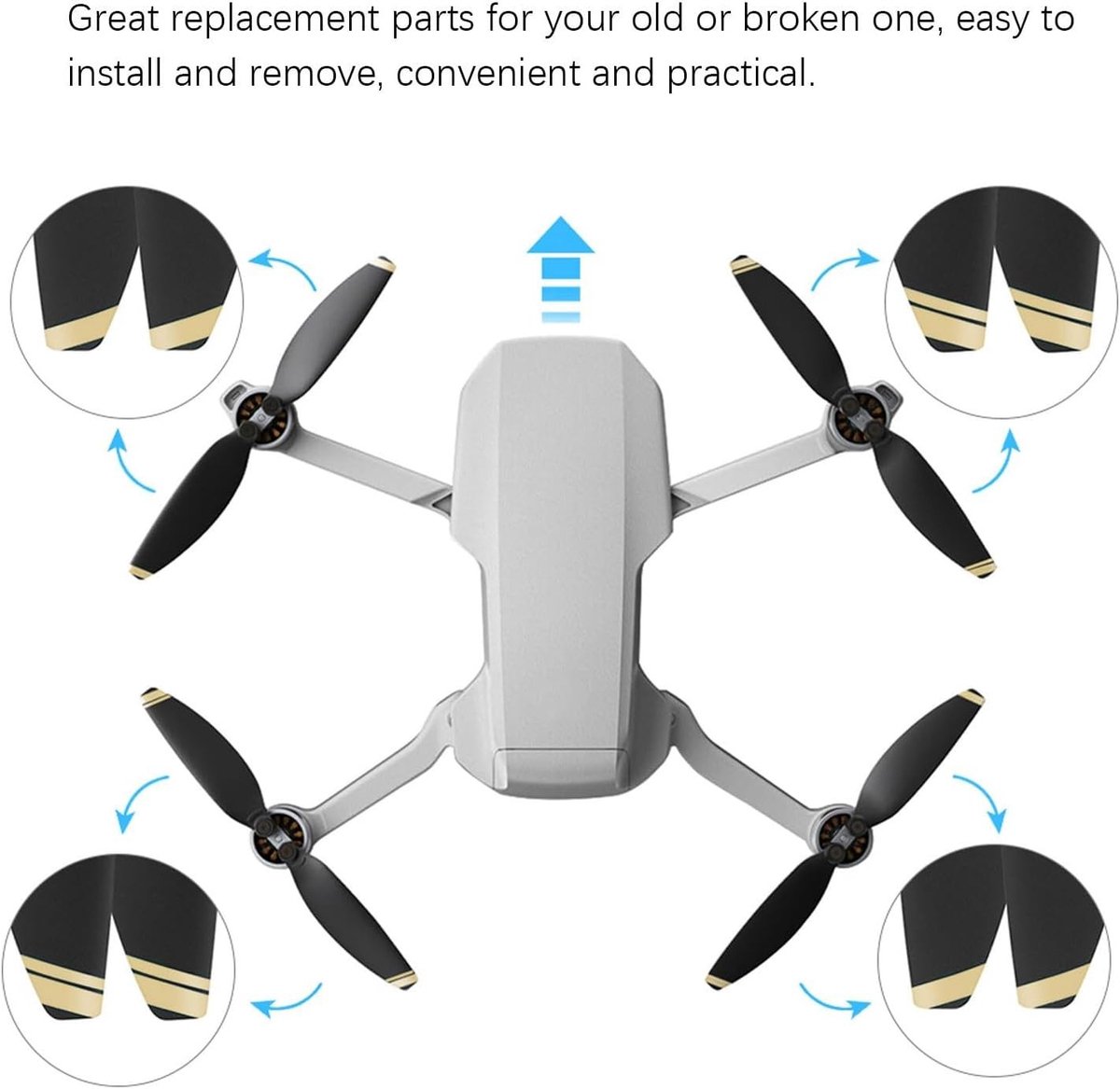 Vervangende Drone Propellers - 2 Paar PC Propellers voor Drones, Reserveonderdelen en Accessoires