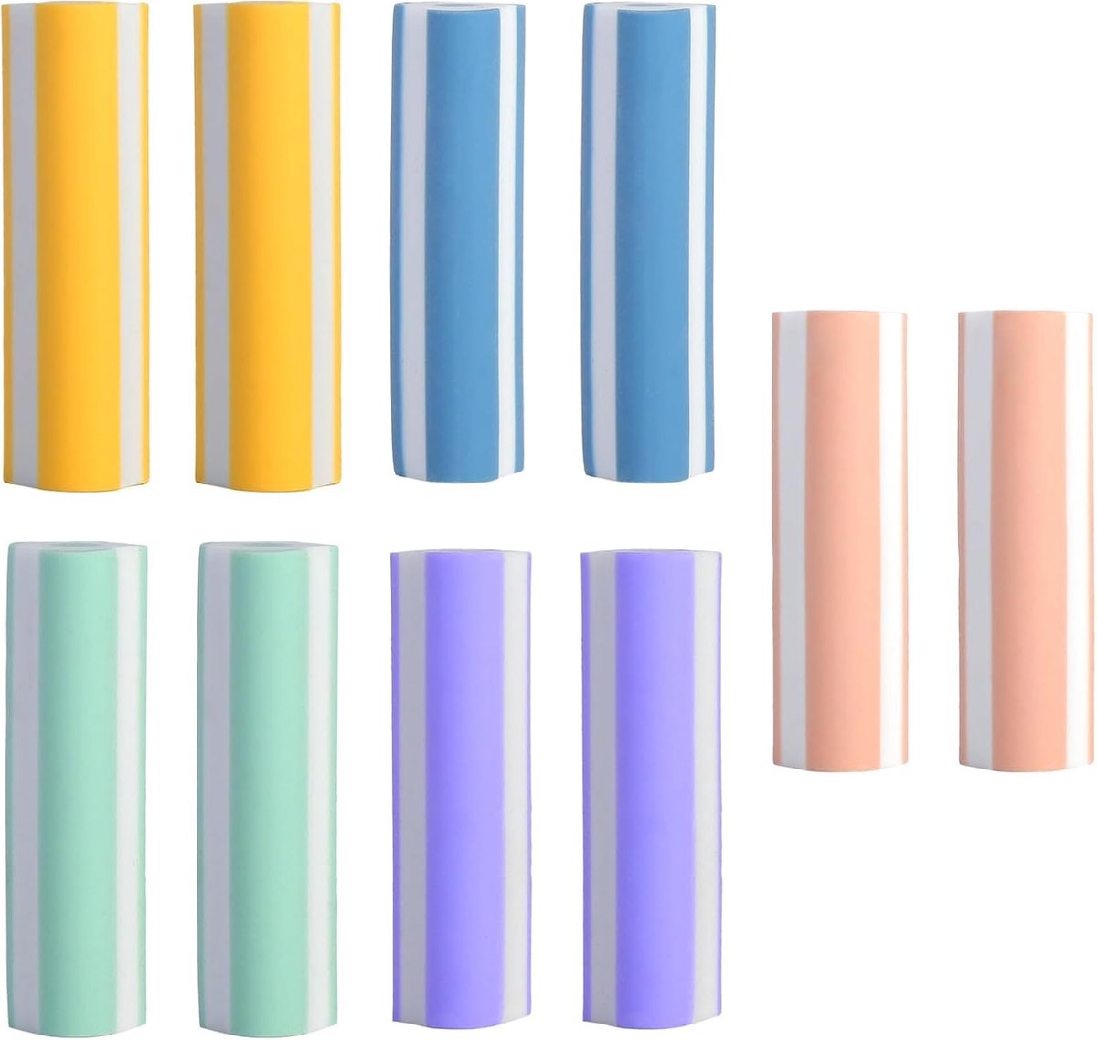 Set van 10 Stuks Kleurige Stofvrije Gum, Driehoekig Ontwerp voor Potlood, Krijt en Tekeningen, Perfect voor School en Kantoor