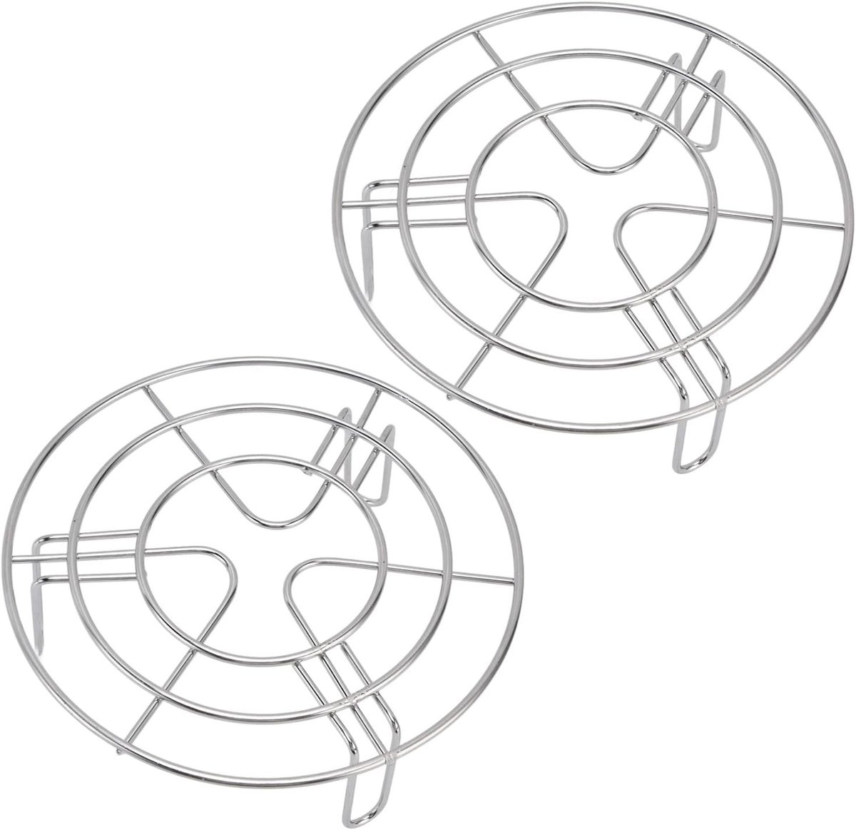 Ronde RVS Stoomrek voor Koken, Hittebestendige Stoomstandaard voor Eieren en Groenten, 15.5 cm Kookaccessoire