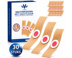 Vestifex® Wrattenpleisters Met Salicylzuur (30 Stuks) - Likdoornpleisters - Likdoorn Verwijderaar - Wrattenbehandeling - Eksteroog Pleister - Wratten Pleisters