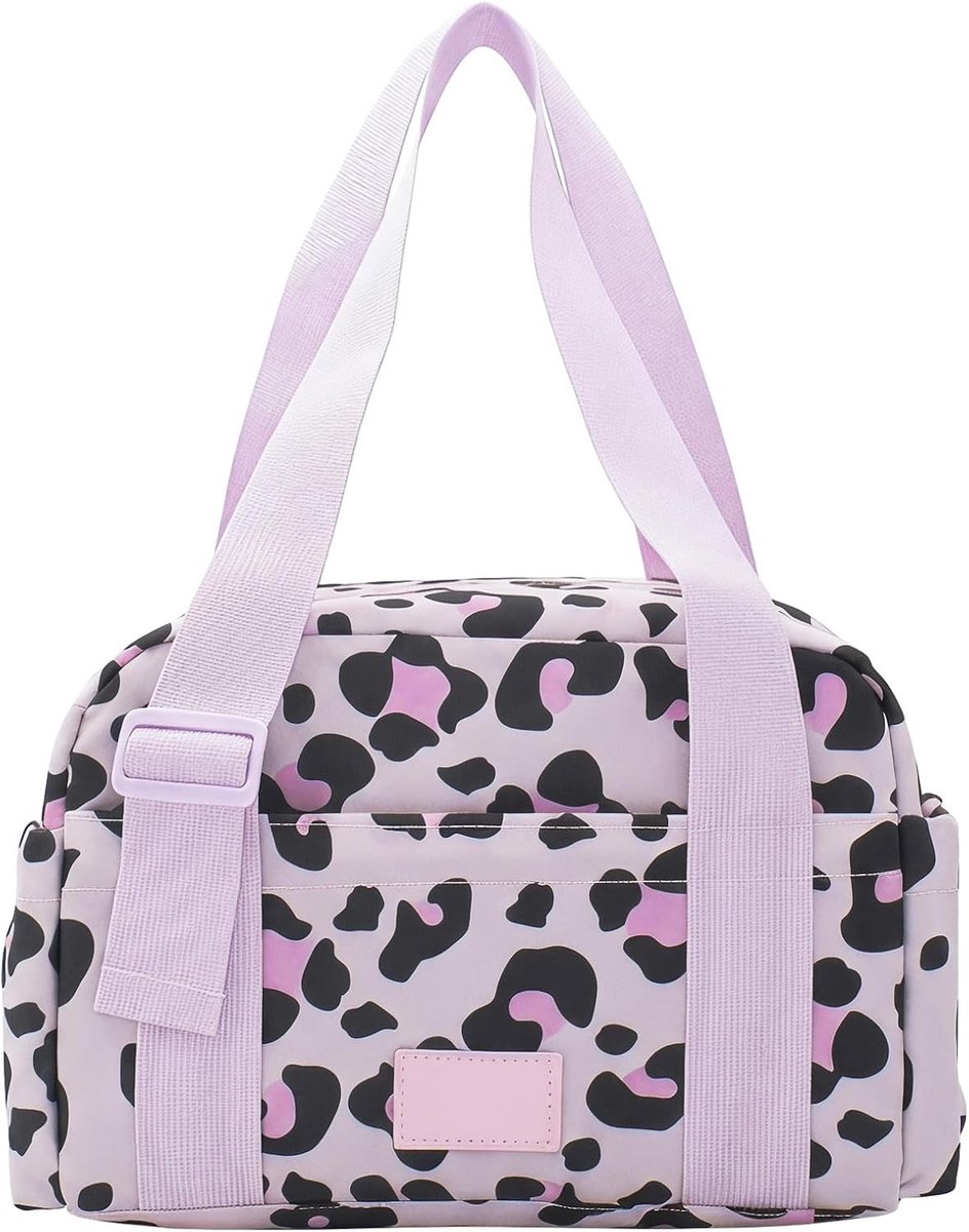 Mini Koeltas voor Vrouwen en Mannen, Geïsoleerde Lunch Bag, Draagbare Thermo Tas voor Werk, School, Picknick en Reizen (6L, Roze Paars Luipaard)