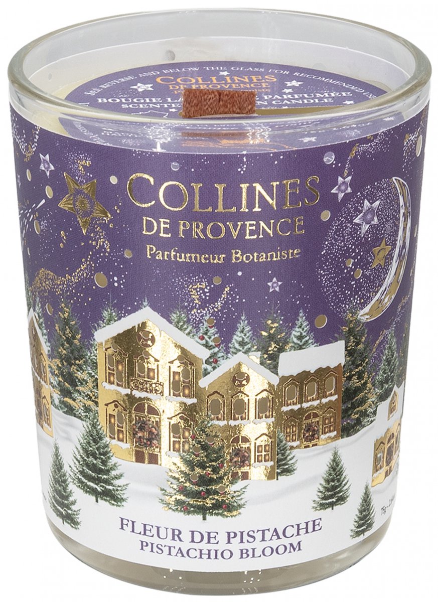 Collines de Provence Kerstkaars 75 g (Geur : Pistache bloem)