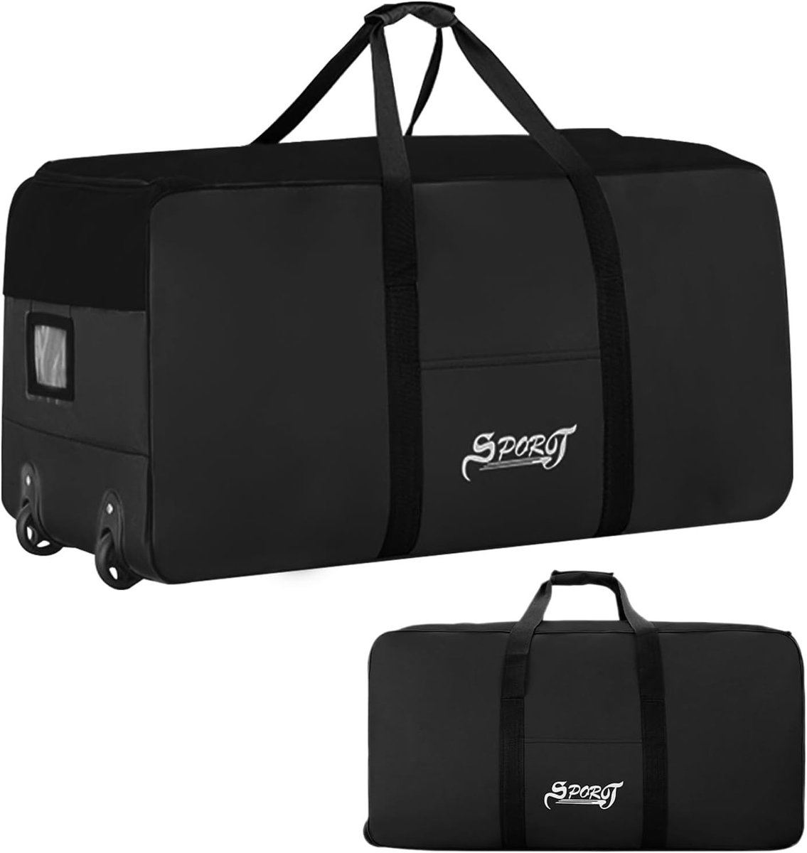 Grote lichtgewicht reistas met wielen, 120 liter, waterdicht, ideaal voor sport en camping, 80 x 40 x 40 cm