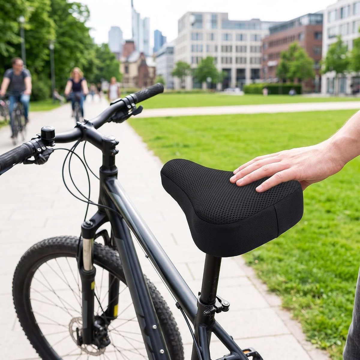 Ademende Gevoerde Fiets Zadeldekking voor Comfortabel Fietsen, Ideaal voor Lange Rit en Bescherming tegen Weer