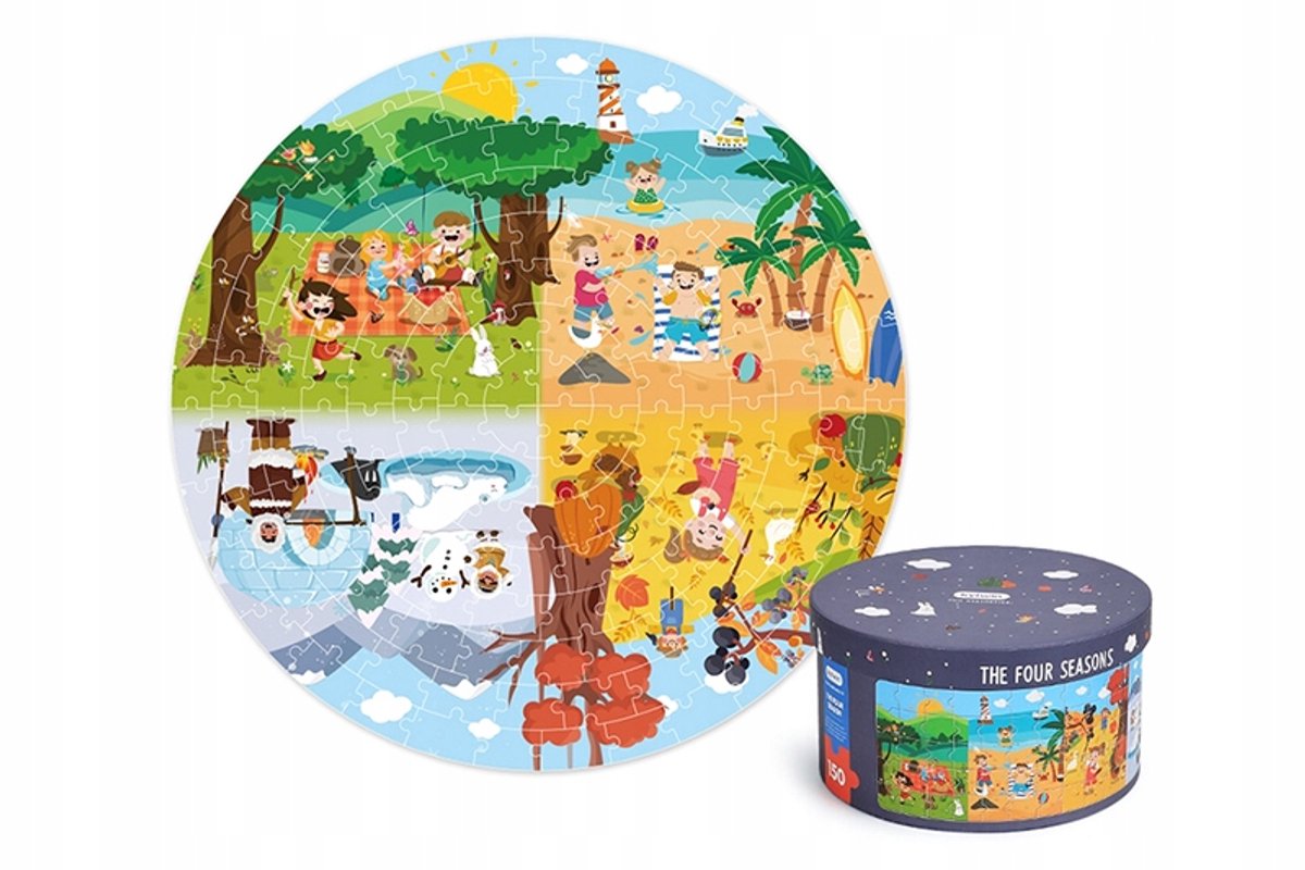 Ronde Puzzel 4 Seizoenen 150 Stukjes - Boom, Kinderen 5+