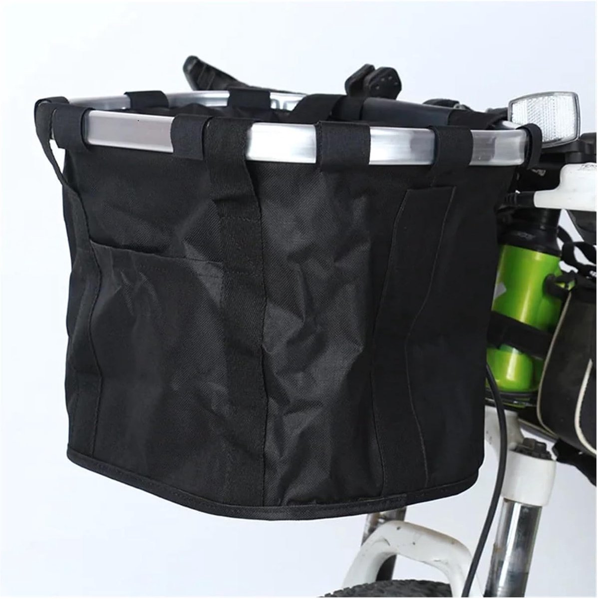 Fietsmand - Fietsmand voor voorop - Kleine draagtas voor honden - Afneembare mountainbike stuurbuis - Hangende opvouwbare bagagetas met een laadvermogen van 5 kg - Zwart