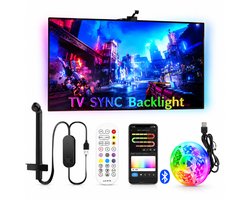 Sogiol® TV LED Strip met Camera – 5M RGB-IC Backlight voor 65-85 inch TV – App-bediening – Realtime…